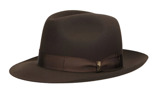 Borsalino Marengo Furfelt Fedora Brown