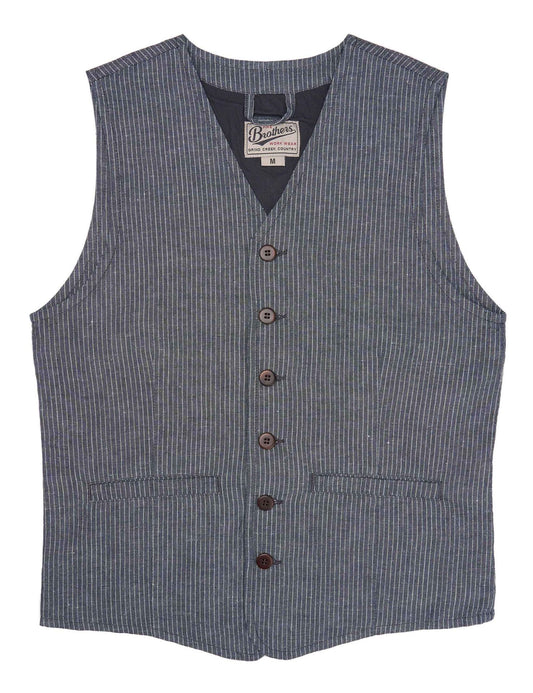 Pike Brothers 1905 Hauler Vest Grey Striped Linen