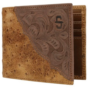 Stetson Ostrich Embossed Leather Bi-fold Wallet 6