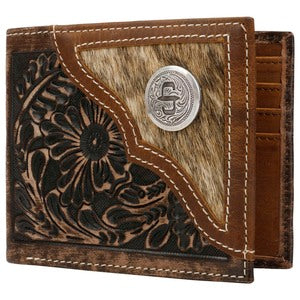 Stetson Hair-on-Hide Concho Leather Bi-fold Wallet 6