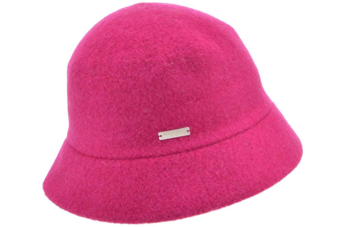 Seeberger Boiled Wool Cloche Berry Red