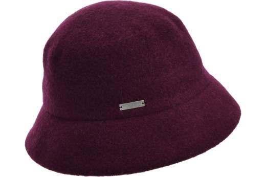 Seeberger Boiled Wool Cloche Burgundy Red