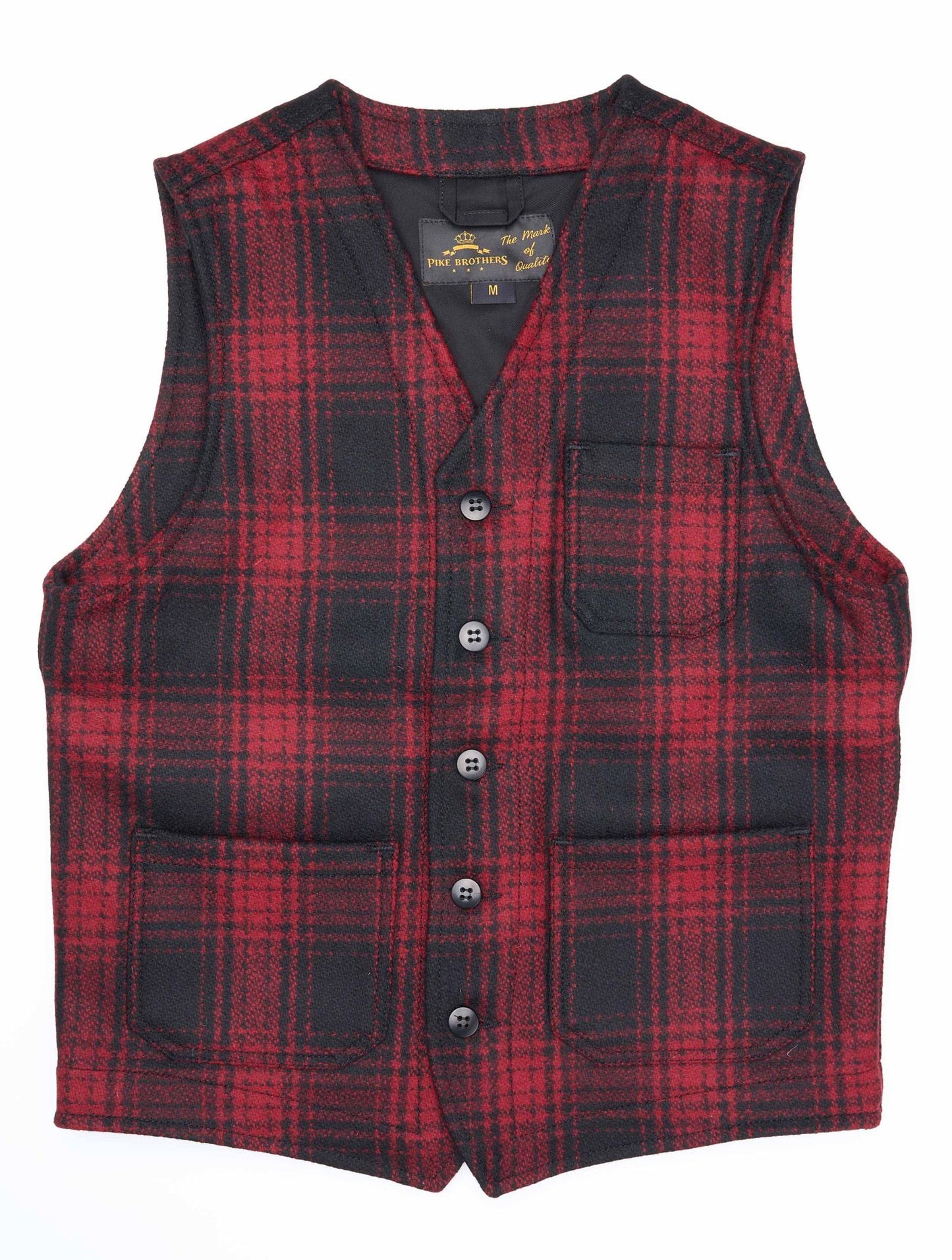 Pike Brothers 1937 Roamer Vest Red Check Wool